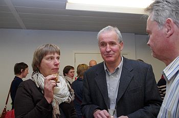 Michel Dethée met collega's op receptie SERVacademie 29 februari 2016