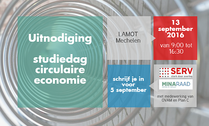 uitnodiging studiedag circulaire economie op 13 september 2016